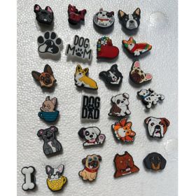 25pcs New Cartoon Animal Dog Series Hole Shoes, Flower Shoes, Buckle Accessories, Cute Garden Shoes Decoration (Option: 2pcs)