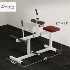 Soozier Adjustable Steel Seated Calf Raise Exercise Strength Training Gym Equipment, Brown (Option: Brown)