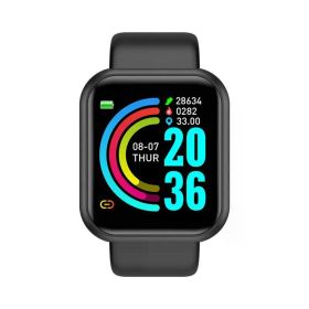 Smart Watch For Women Men Wristwatch Bluetooth Connected Phone Player Music Fitness Sport Bracelet Sleep Monitor Digital Watches (Color: Black)