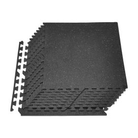 Puzzle Exercise Mat, 12 PCS Fitness Equipment Mats, 24 x 24 x 0.4 in, High-Density EVA Foam Mats Set, Interlocking Rubber Soft Tiles (Thickness: 0.4 inch, blocks: 12 pcs)
